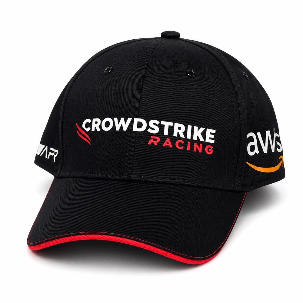 CrowdStrike Racing Team Adjustable Snapback Hat Black Red AWS APR Baseball Cap